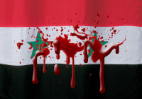 drapeau syrien ensanglanté